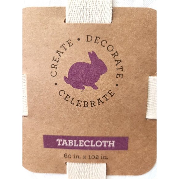 Create Decorate Celebrate MELANIE TABLECLOTH 60x102" spring summer white pattern - Picture 4 of 4